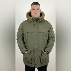 State Property Mans Parka XXXL Army Green Winter Snow Jacket Coat Down Feathers